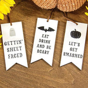 Eat Drink and Be Scary Tag Ornaments (Set of 3)
