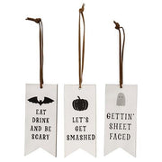 Eat Drink and Be Scary Tag Ornaments (Set of 3)