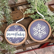 Beaded Round Snowflakes Hanger  (2 Count Assortment)