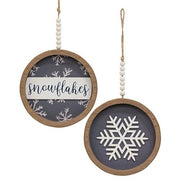 Beaded Round Snowflakes Hanger  (2 Count Assortment)