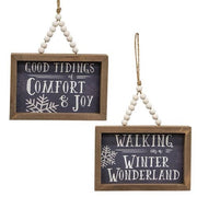 Winter Wonderland Frame with Beaded Hanger  (2 Count Assortment)