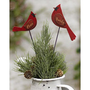 Family & Peace Cardinal Wooden Plant Stakes (Set of 2)