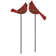 Family & Peace Cardinal Wooden Plant Stakes (Set of 2)