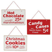 Candy Canes - Hot Chocolate or Cookies Sign Ornament  (3 Count Assortment)