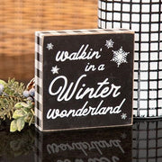 Walkin In A Winter Wonderland Buffalo Plaid Box Sign