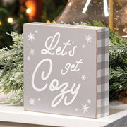 Let's Get Cozy Wooden Box Sign