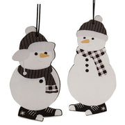 Black & White Sneaker Snowman Ornaments (Set of 2)