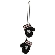 Buffalo Check Snowflake Mitten & Shoe Dangle Ornaments (Set of 2)