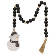 Black & White Bead Garland with Snowman