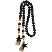Black - Orange - & White Bead Garland with Star Tags