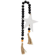 Black - Orange - & White Bead Garland with Spattered Star