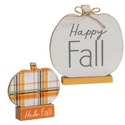 Hello Fall & Happy Fall Pumpkins on Base (Set of 2)