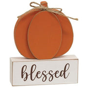 Thankful - Family - Blessed Pumpkin on Base  (3 Count Assortment)