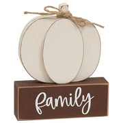 Thankful - Family - Blessed Pumpkin on Base  (3 Count Assortment)