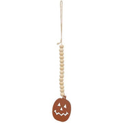 Natural Beaded Jack O Lantern Ornament