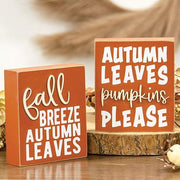 Autumn Leaves/Pumpkins Please Box Sign  (2 Count Assortment)