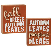 Autumn Leaves/Pumpkins Please Box Sign  (2 Count Assortment)