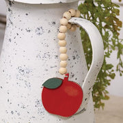 Natural Beaded Apple Ornament