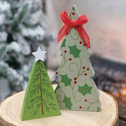 Holly and Star Chunky Tree Sitters (Set of 2)