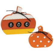 Candy Corn Boo & Polka Dot Pumpkin Sitters (Set of 2)