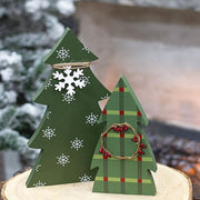 Snowflake & Plaid Chunky Tree Sitters (Set of 2)