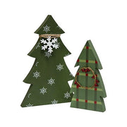 Snowflake & Plaid Chunky Tree Sitters (Set of 2)