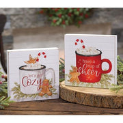 Cup of Cheer Mini Box Sign  (2 Count Assortment)