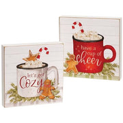 Cup of Cheer Mini Box Sign  (2 Count Assortment)