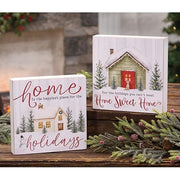 Happiest Place For the Holidays Box Sign  (2 Count Assortment)