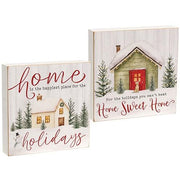 Happiest Place For the Holidays Box Sign  (2 Count Assortment)