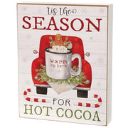 Tis the Season For Hot Cocoa Box Sign  (2 Count Assortment)