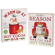 Tis the Season For Hot Cocoa Box Sign  (2 Count Assortment)