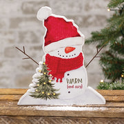 Warm and Cozy Wooden Snowman Sitter