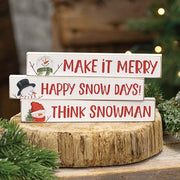 Happy Snow Days Snowman Mini Stick  (3 Count Assortment)