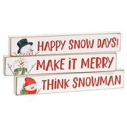 Happy Snow Days Snowman Mini Stick  (3 Count Assortment)