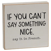 Say It In French Square Block  (2 Count Assortment)