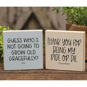 My Ride or Die Square Block  (2 Count Assortment)