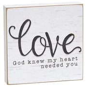 God Knew My Heart Square Block  (2 Count Assortment)