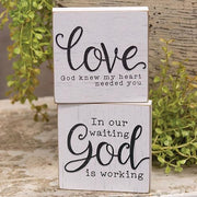 God Knew My Heart Square Block  (2 Count Assortment)