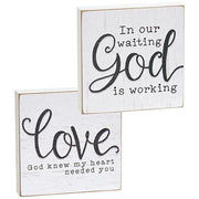 God Knew My Heart Square Block  (2 Count Assortment)