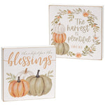 Plentiful Blessings Watercolor Box Sign  (2 Count Assortment)