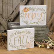 Welcome Fall Watercolor Box Sign  (2 Count Assortment)