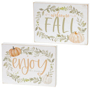 Welcome Fall Watercolor Box Sign  (2 Count Assortment)