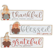 Thankful/Grateful/Blessed Gnome Block  (3 Count Assortment)