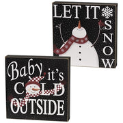 Baby It's Cold/Let It Snow Box Sign  (2 Count Assortment)