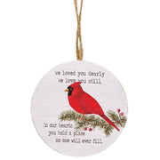 We Loved You Dearly Round Cardinal Ornament  (2 Count Assortment)