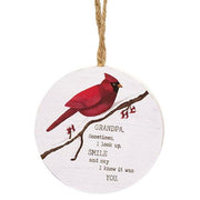 Grandma/Grandpa Round Cardinal Ornament  (2 Count Assortment)