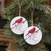 Grandma/Grandpa Round Cardinal Ornament  (2 Count Assortment)