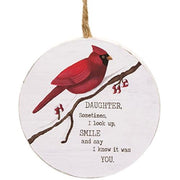 Daughter/Son Round Cardinal Ornament  (2 Count Assortment)