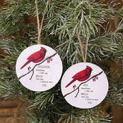 Daughter/Son Round Cardinal Ornament  (2 Count Assortment)